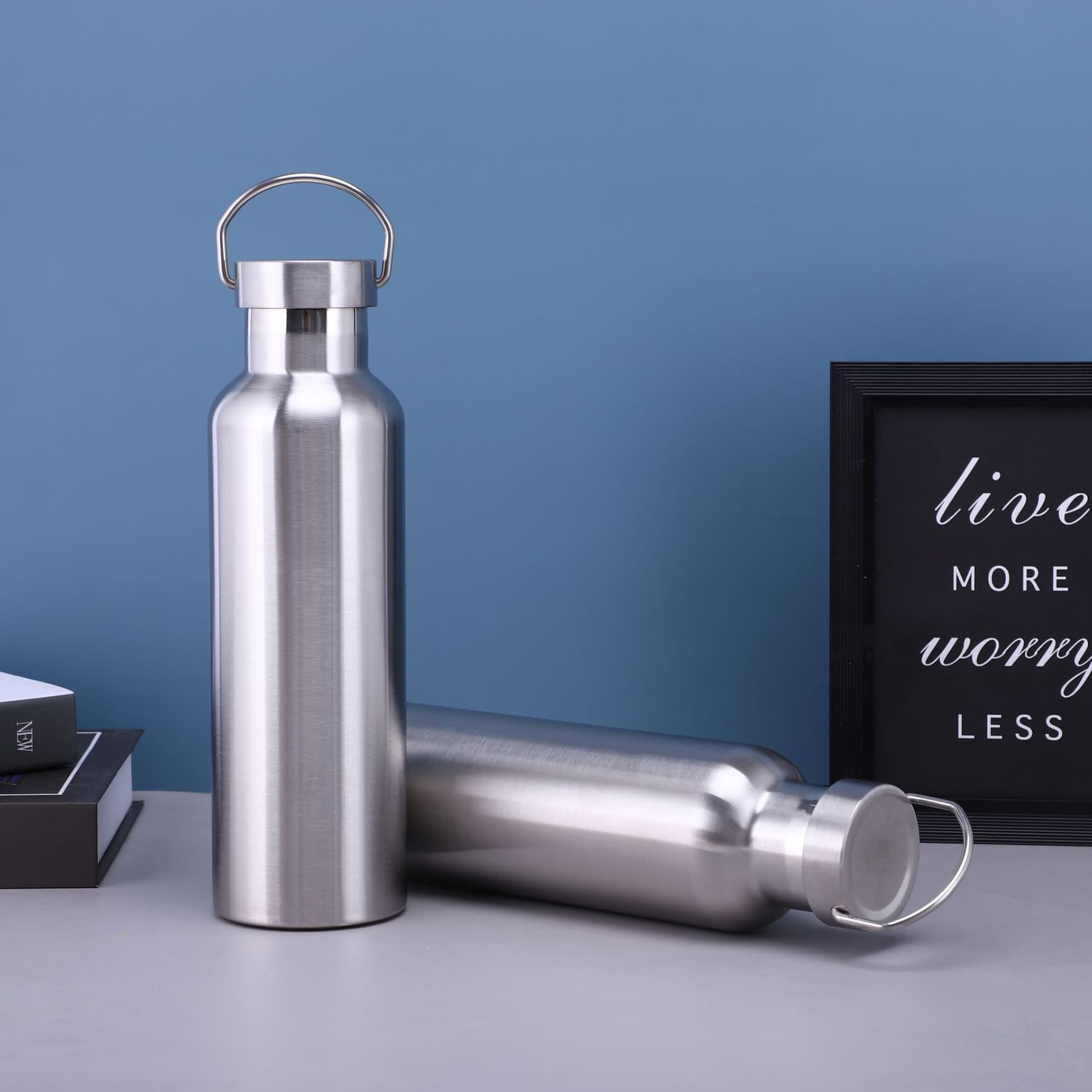 18OZ Stainless Steel Double Wall Water Bottle with Handle thumbnail 6