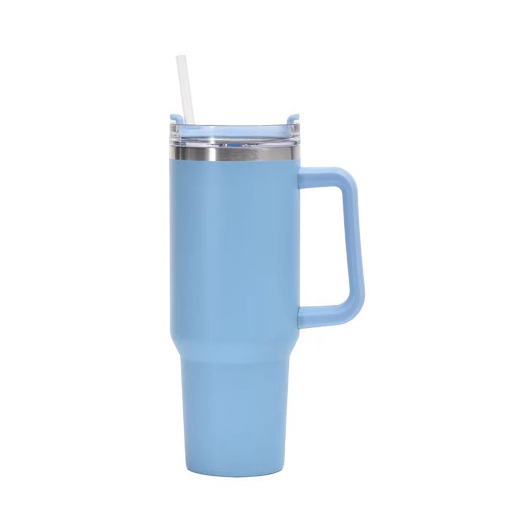 40Oz Custom Insulated Tumbler with Handle and Straw thumbnail 5