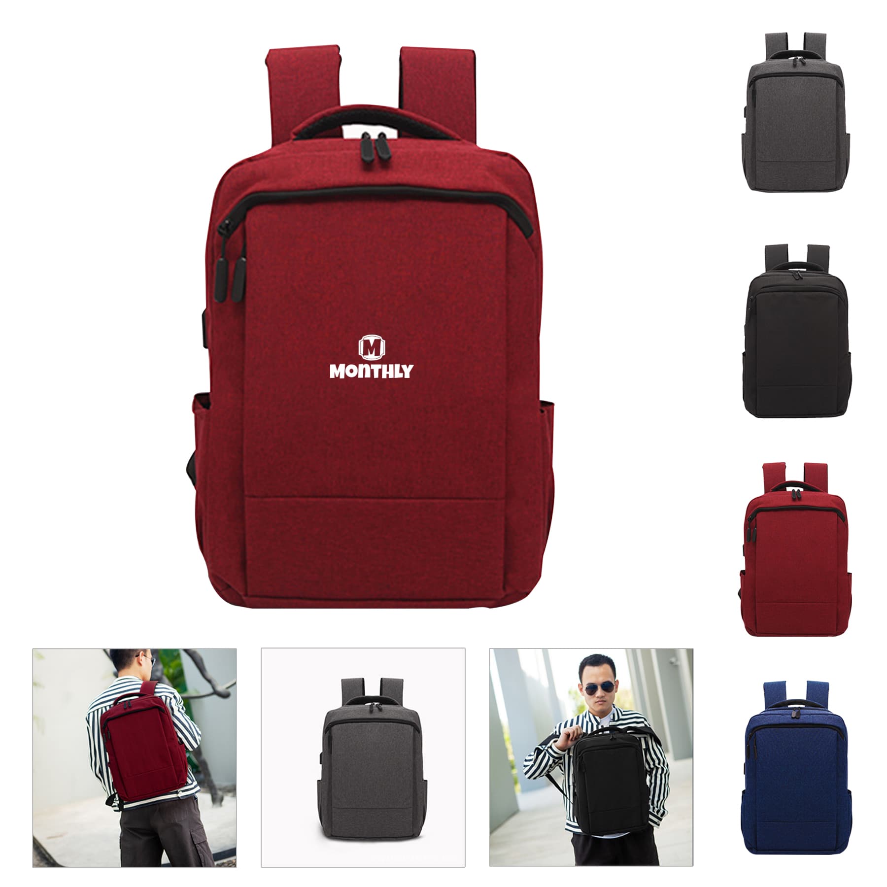Laptop Compartment Backpack with USB Charging for Men