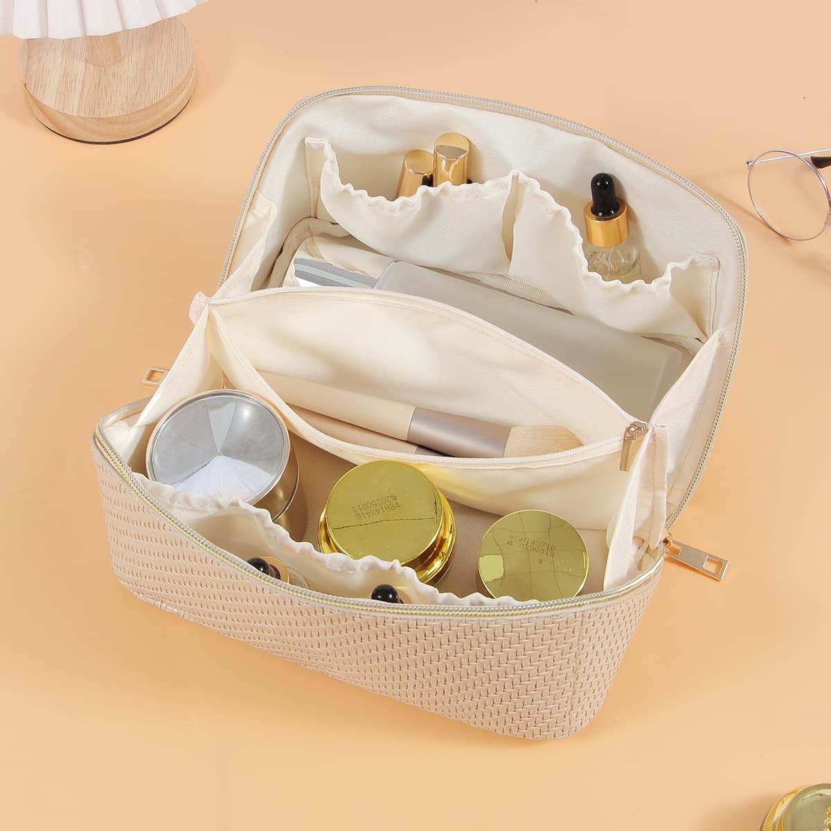 Makeup Bag, Pu Leather Waterproof Women Portable thumbnail 6