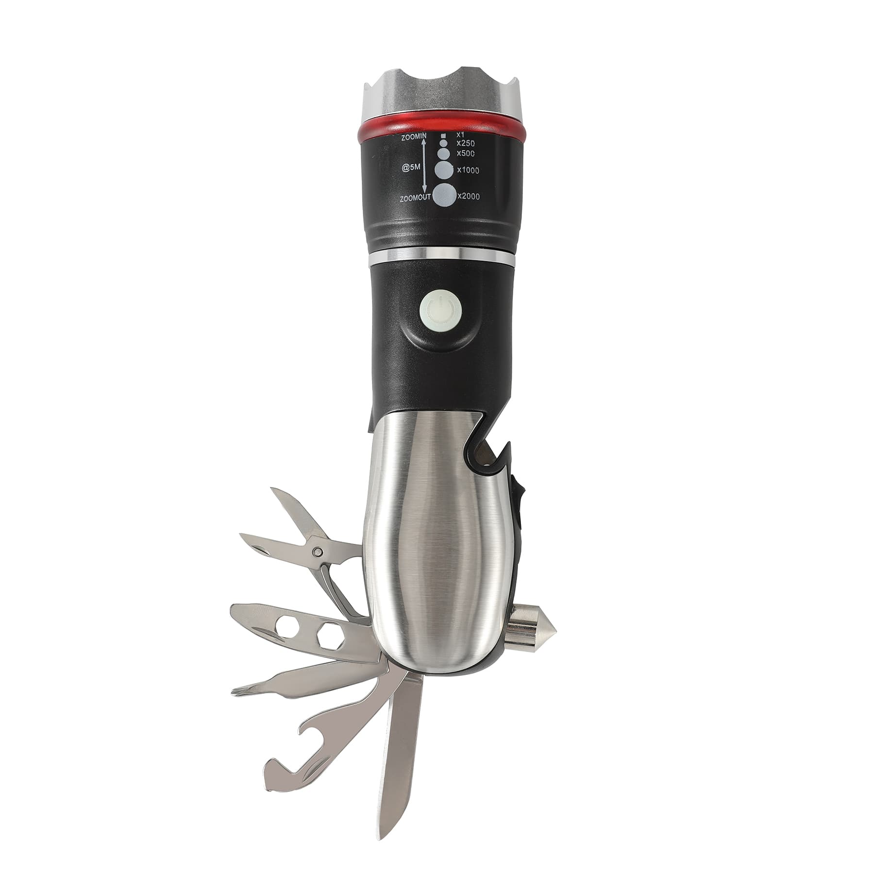 Stainless Steel Torch Multifunction Safety Tools Flashlight