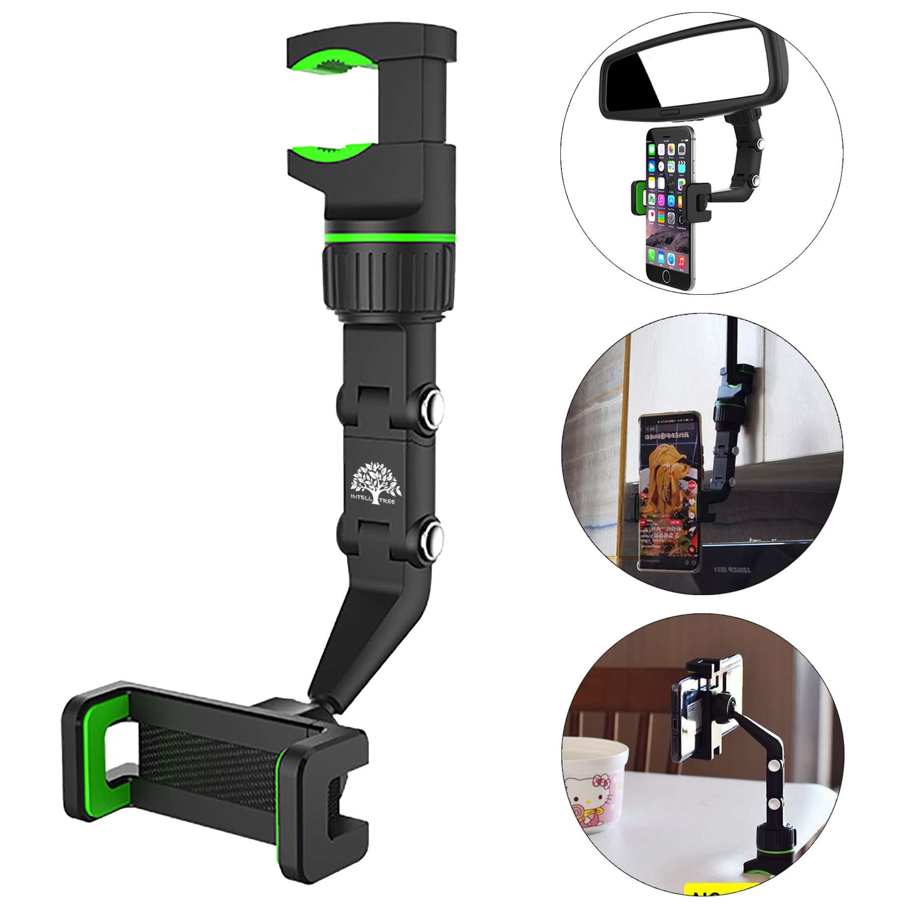 Rearview Mirror Phone Holder For Car 360 Degrees Rotating thumbnail 2