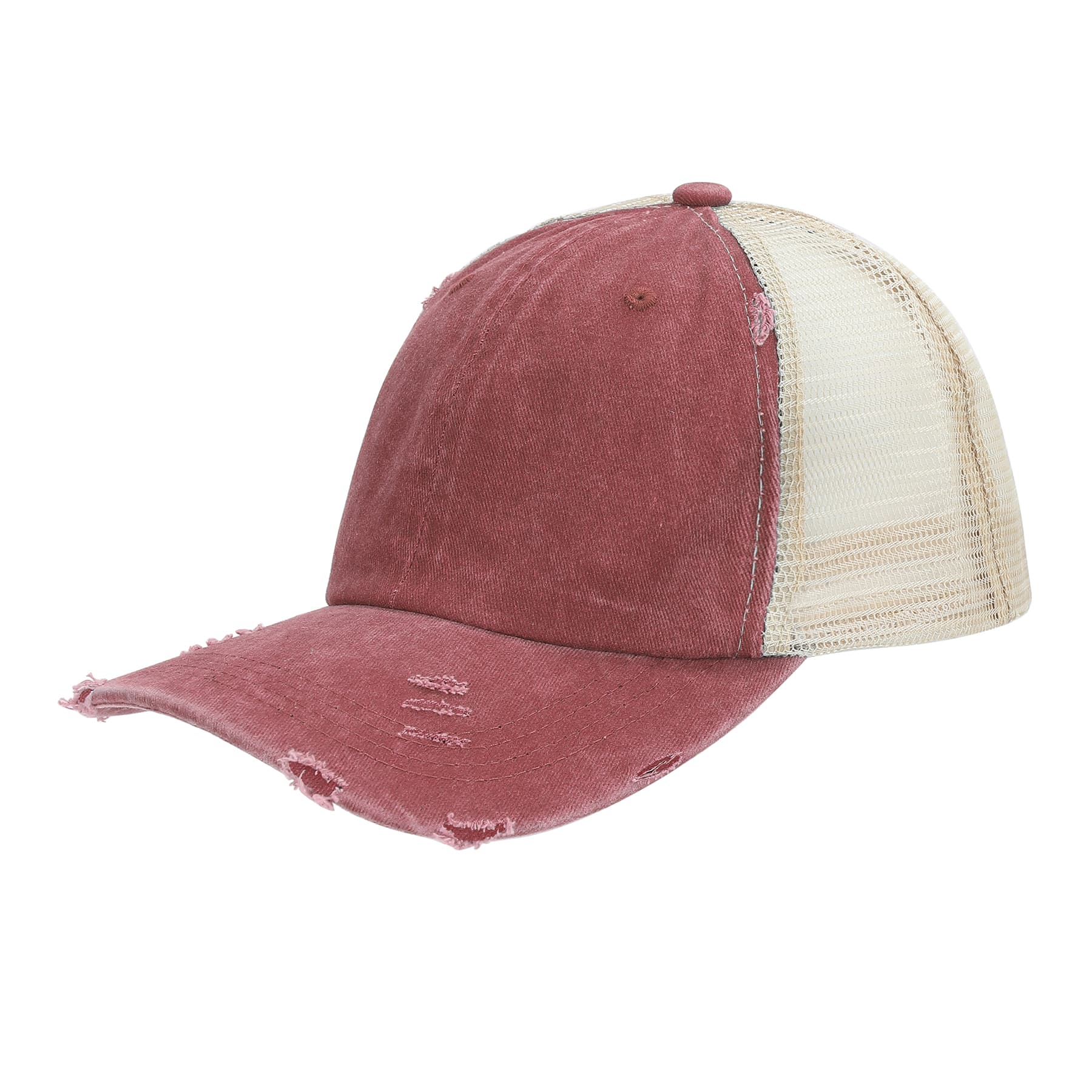 Adjustable Washed Cotton Ponytail Baseball Cap thumbnail 3