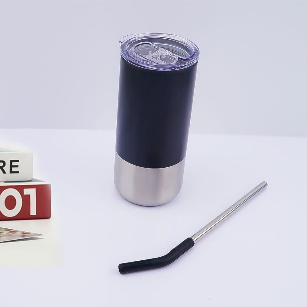 16 oz Stainless Steel Tumbler with Straw thumbnail 6
