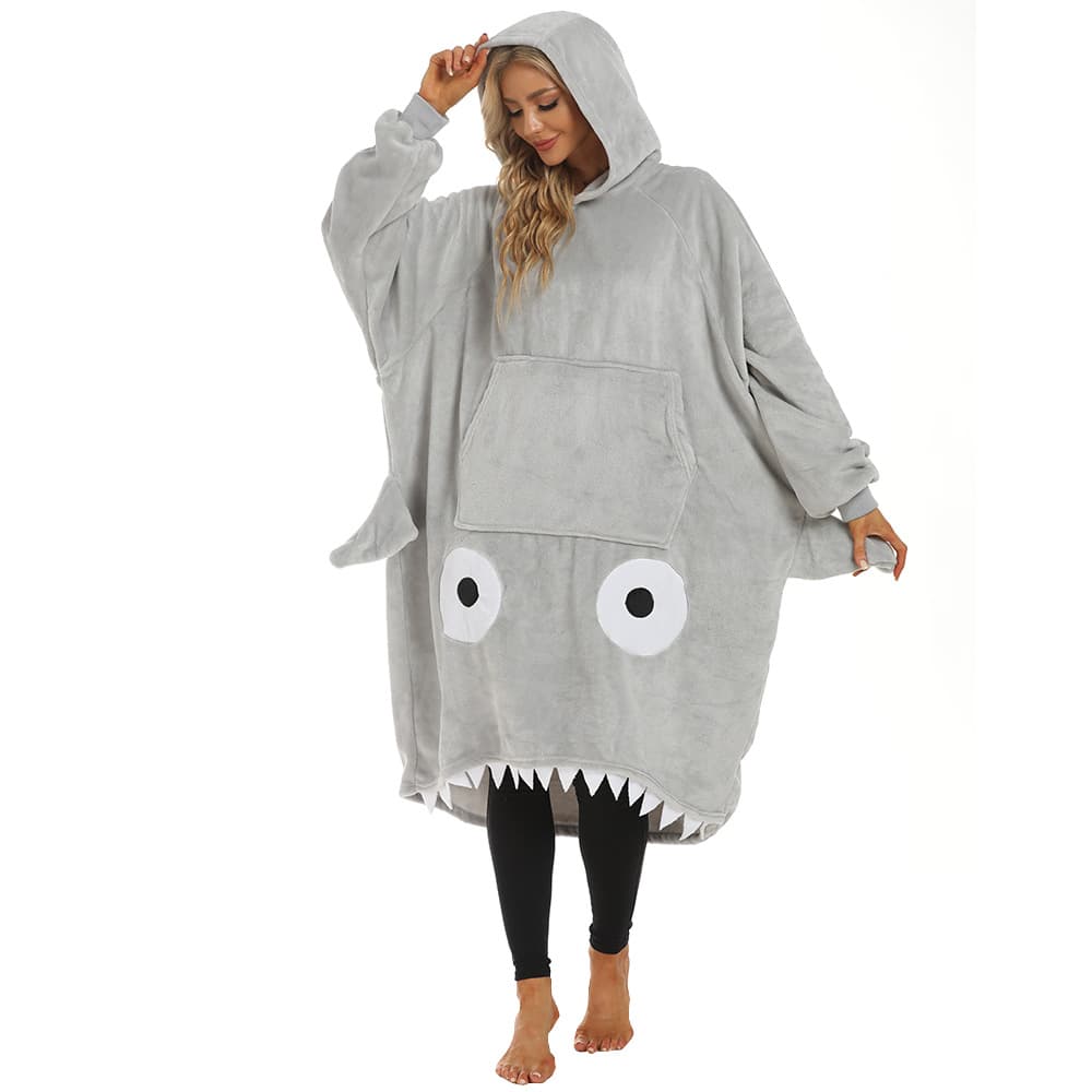 Oversized Microfiber & Sherpa Wearable Blanket thumbnail 2