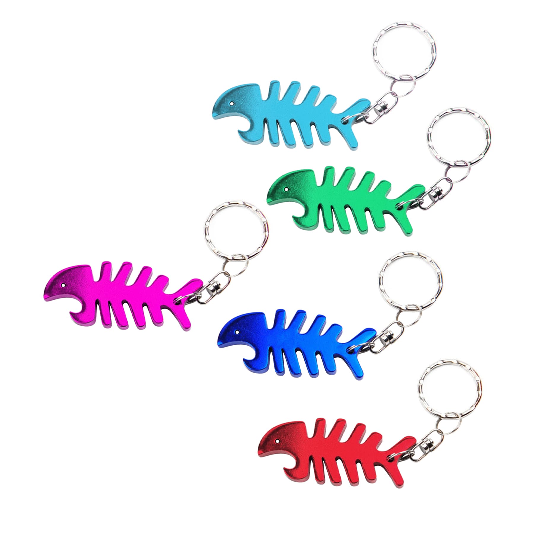 Fish Bone Shape Bottle Opener Keyring