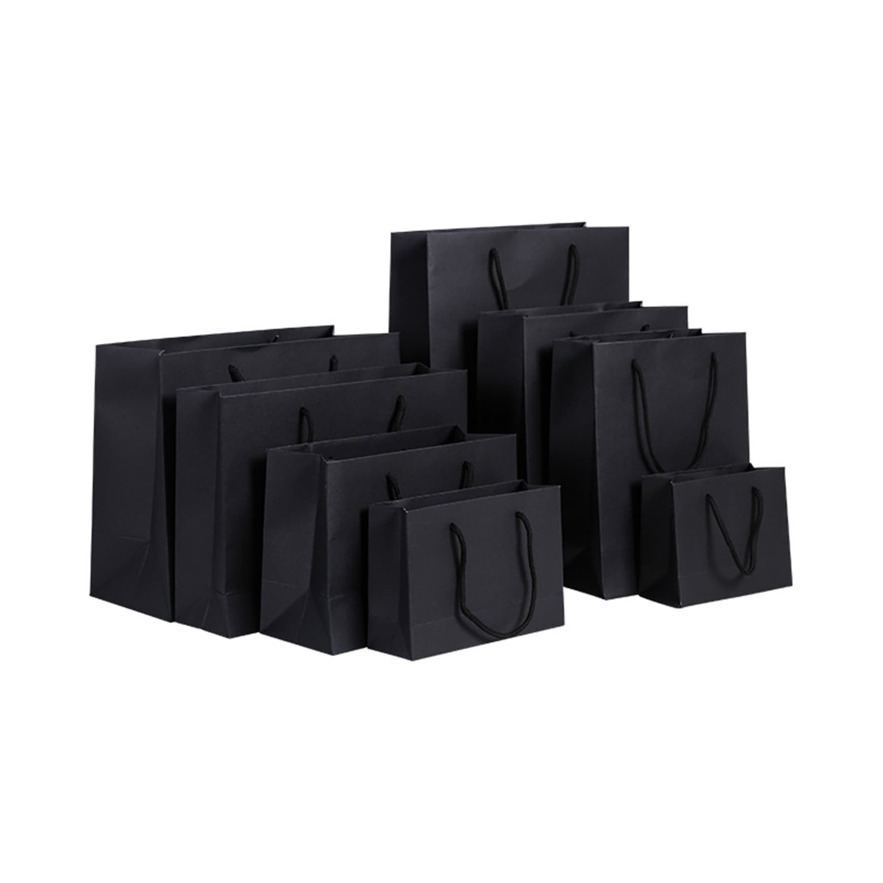 Premium Black Matte Paper Shopping bag thumbnail 3
