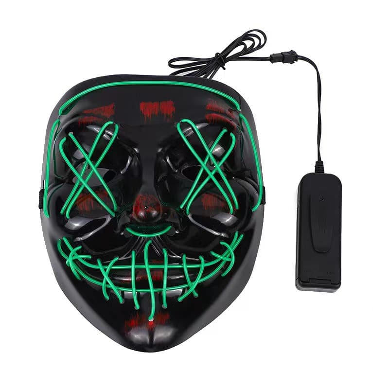 Scary LED Halloween Mask Cosplay Light Up for Men Women Kids thumbnail 2
