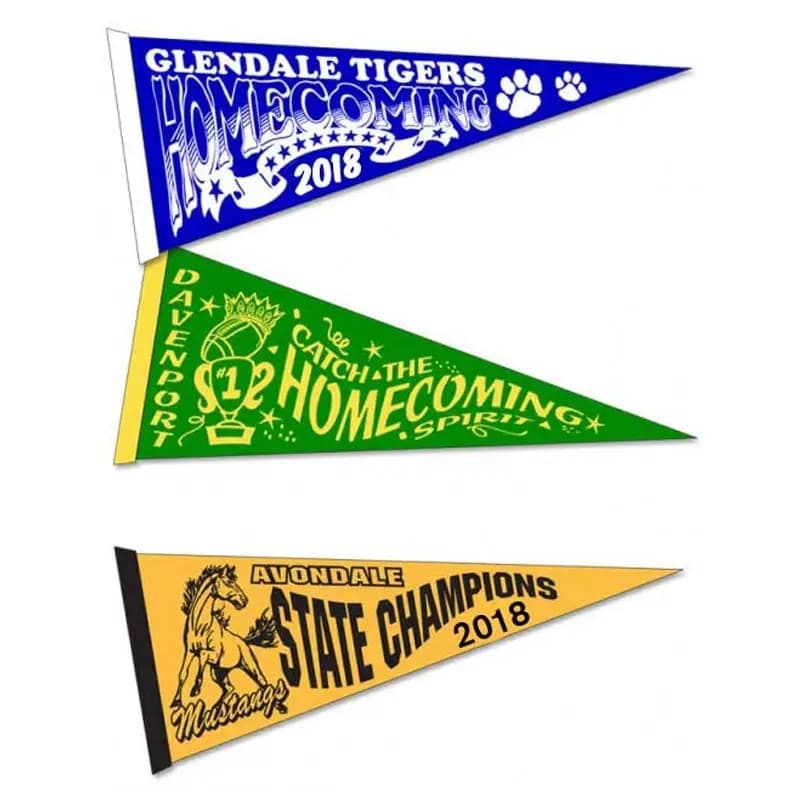 12" x 30" Mini Felt Pennant w/ Sewn Strip thumbnail 2