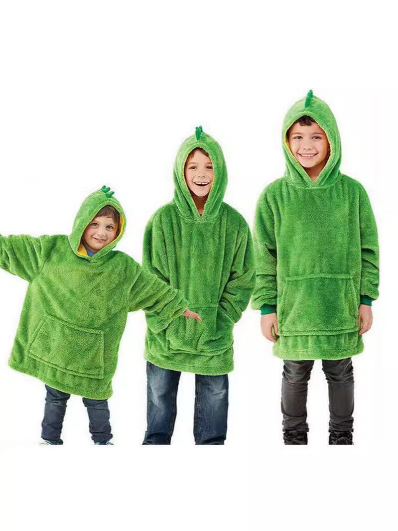 Oversized Kids Microfiber Wearable Blanket With Bag thumbnail 2
