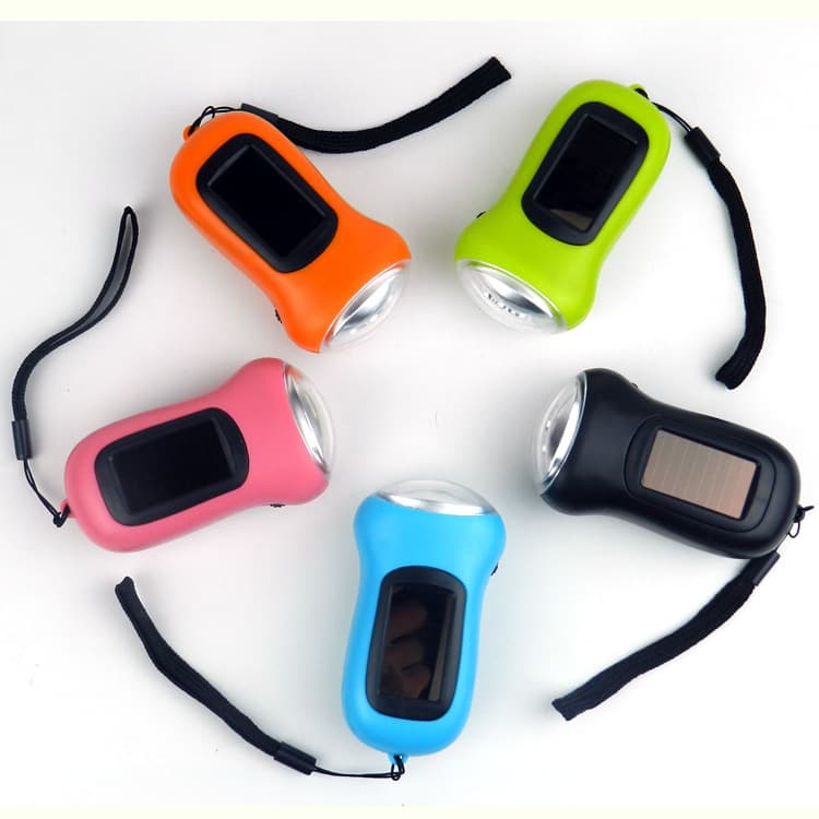 Hand Mini Crank Light Solar Power LED Flashlight thumbnail 2