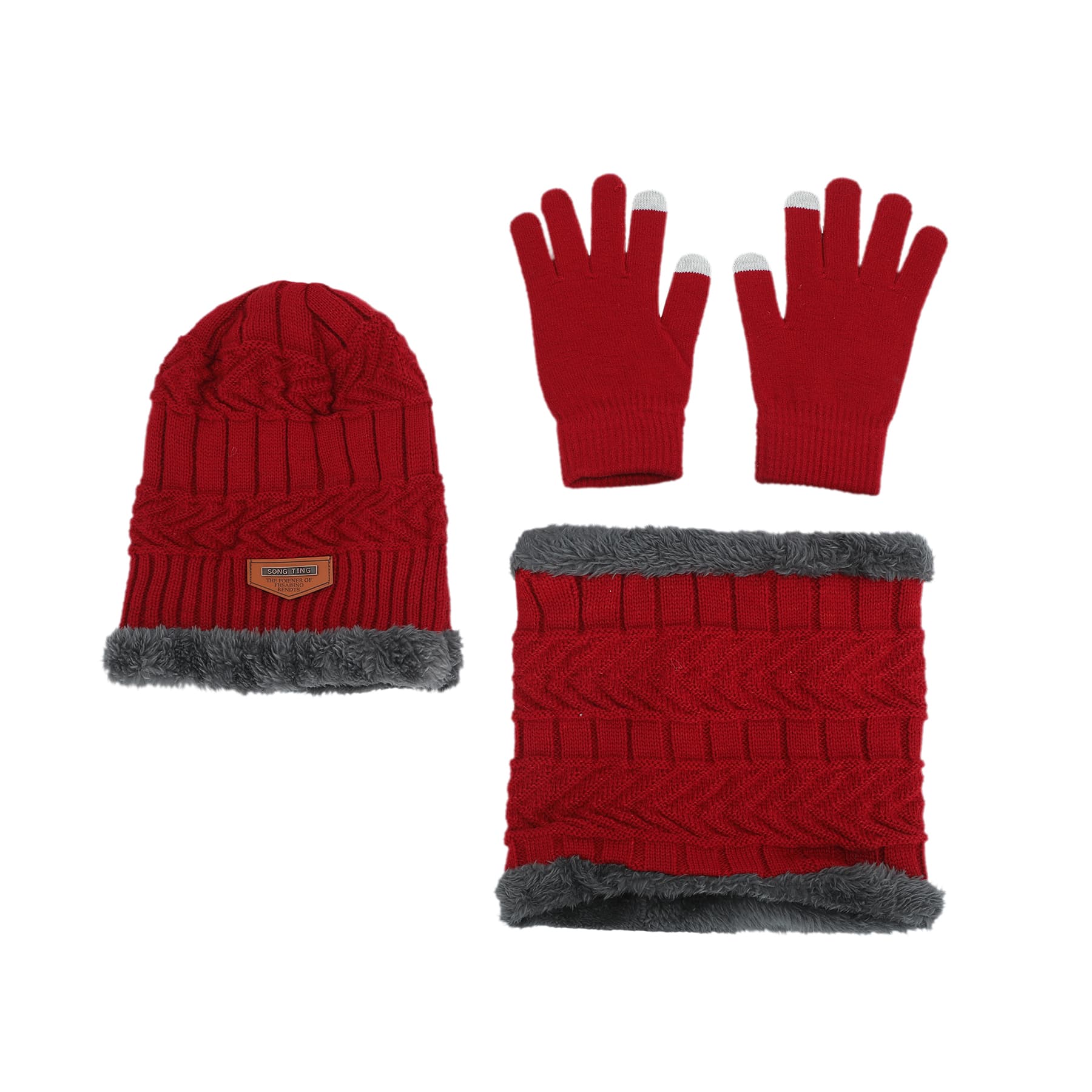 Knit Winter Hat Scarf Gloves Kit thumbnail 2
