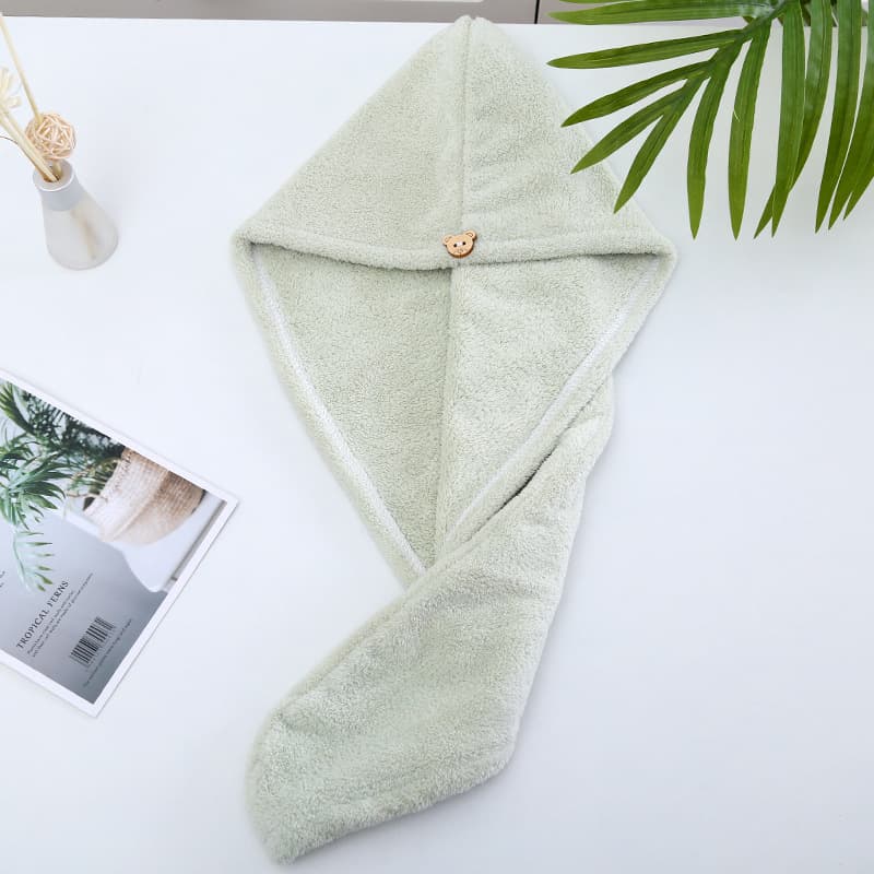 Microfiber Hair Drying Towel w/Button thumbnail 5