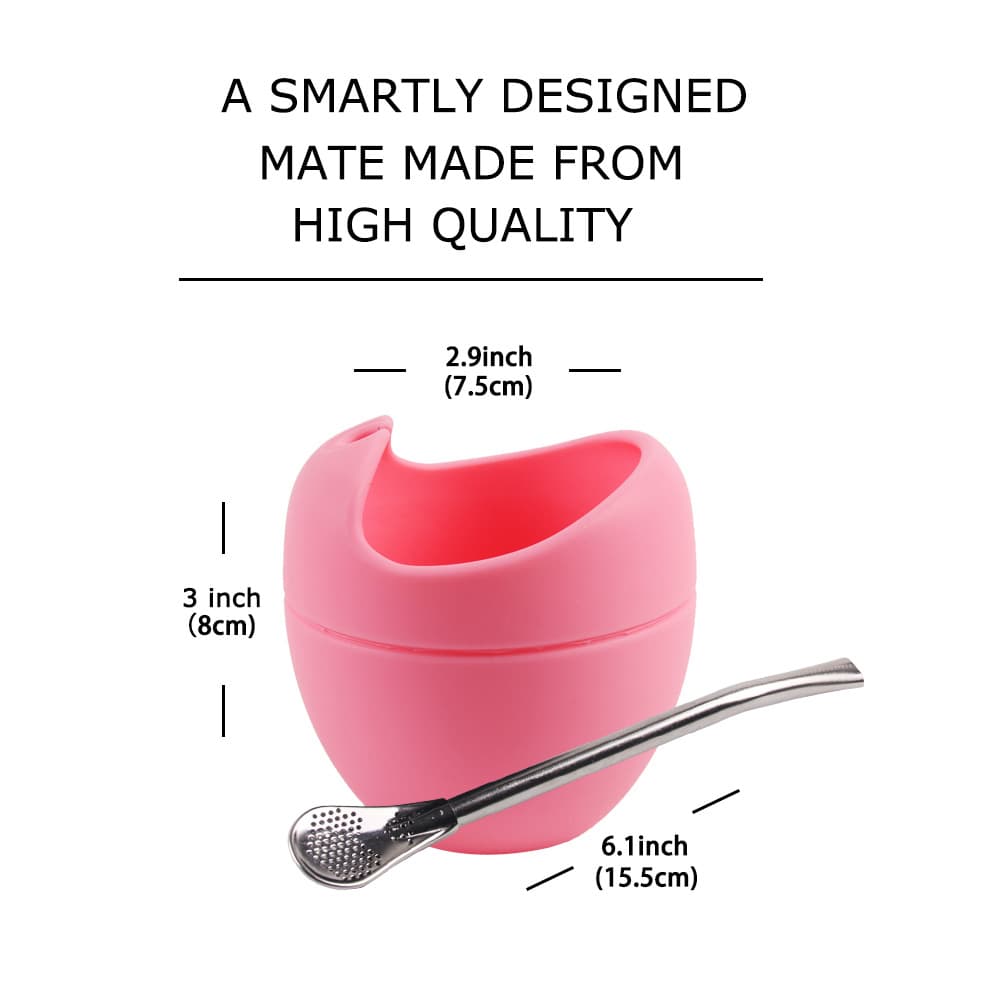 Silicone Argentina Maté Foldable Tea Cup With Straw thumbnail 2