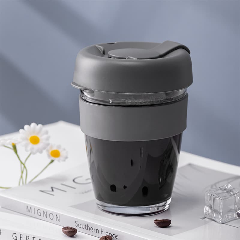 12oz Coffee Toughened Glass Cup thumbnail 2