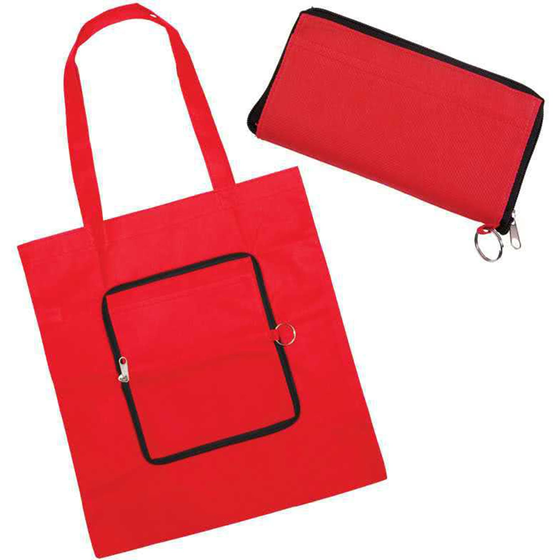 Custom Zip-Up Folding Tote Bags thumbnail 2