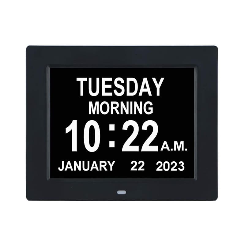 8 Inch Digital Day Calendar Clock thumbnail 2