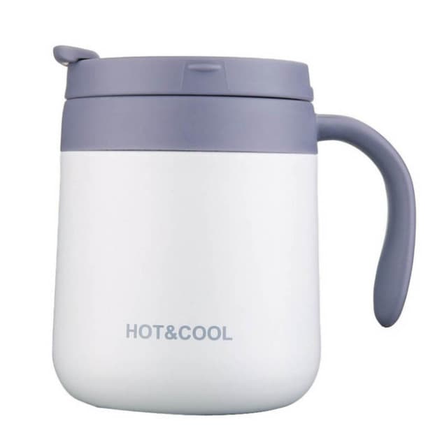 12Oz Reusable Stainless Steel Coffee Mug With Handle Lip thumbnail 4