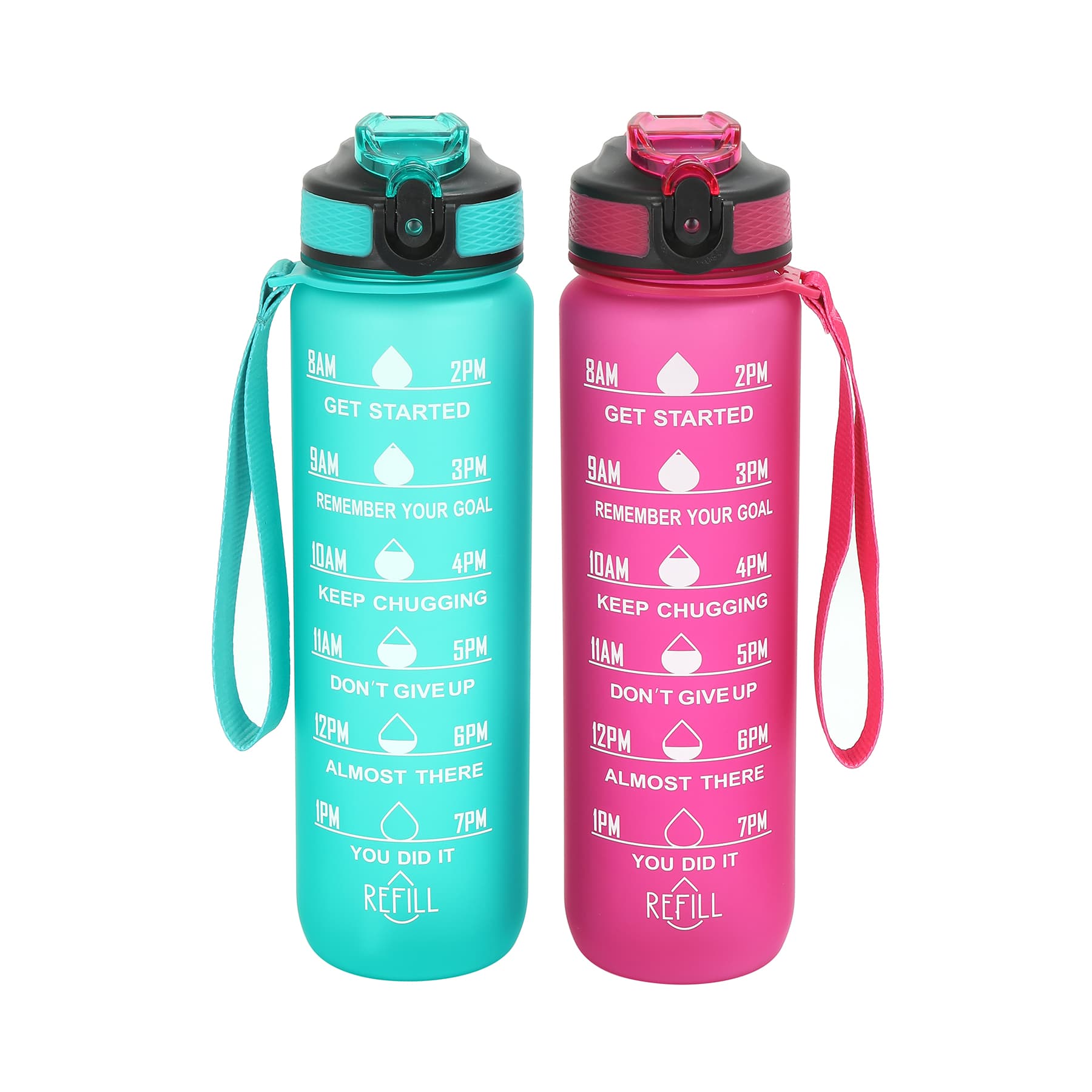32oz Wide Mouth Water Bottle With Lid & Straw thumbnail 2