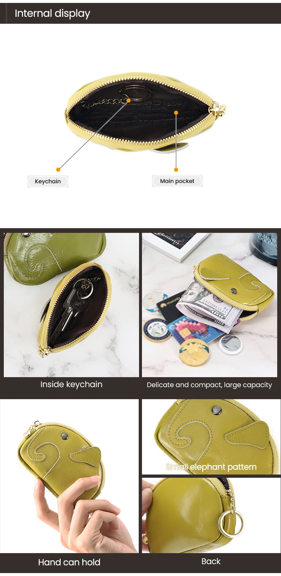 Dermis elephant coin wallet handbag thumbnail 5