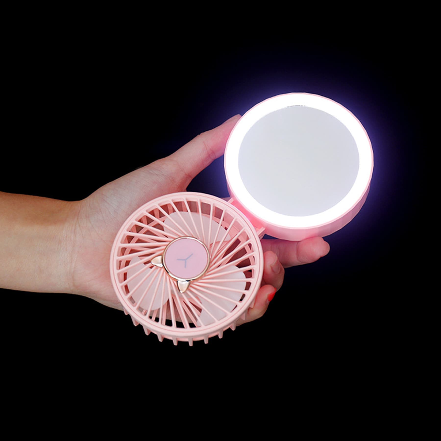 Mini USB Portable Fan With Mirror thumbnail 3