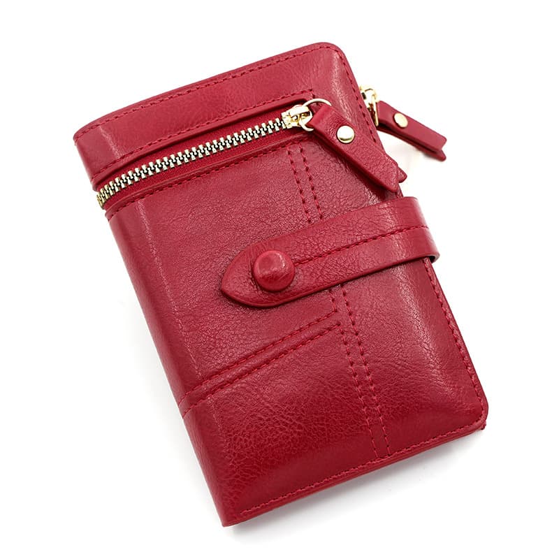 Women’S Latest Leather Short Zipper Purse thumbnail 8