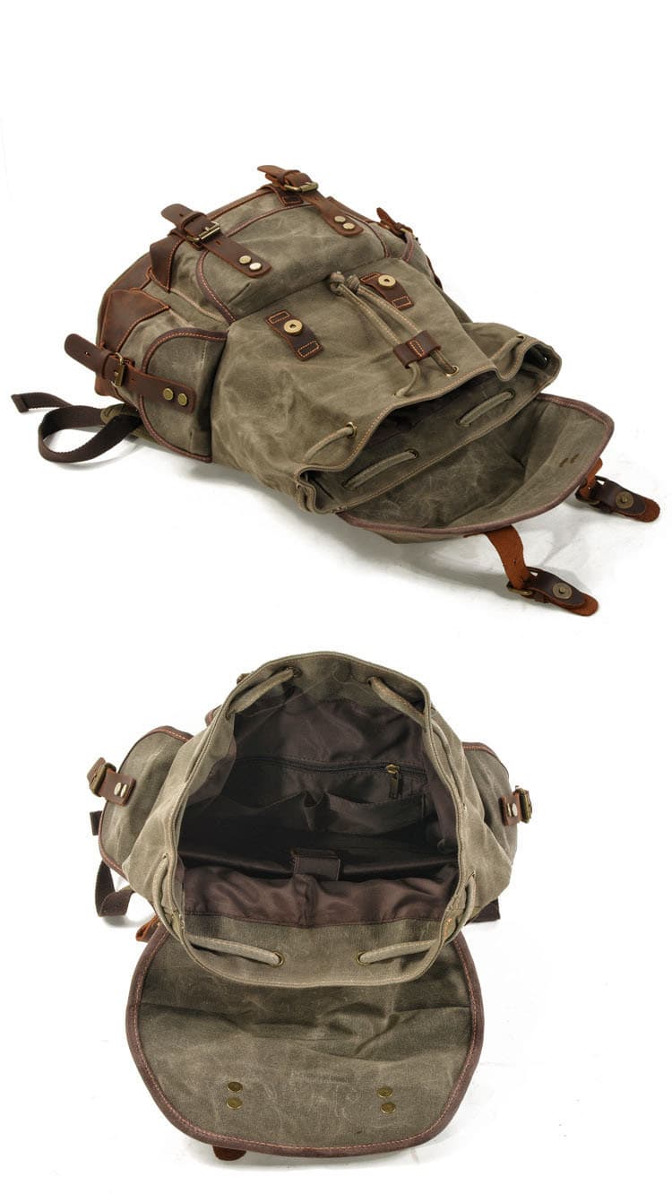 Waxed Canvas Shoulder Rucksack thumbnail 2
