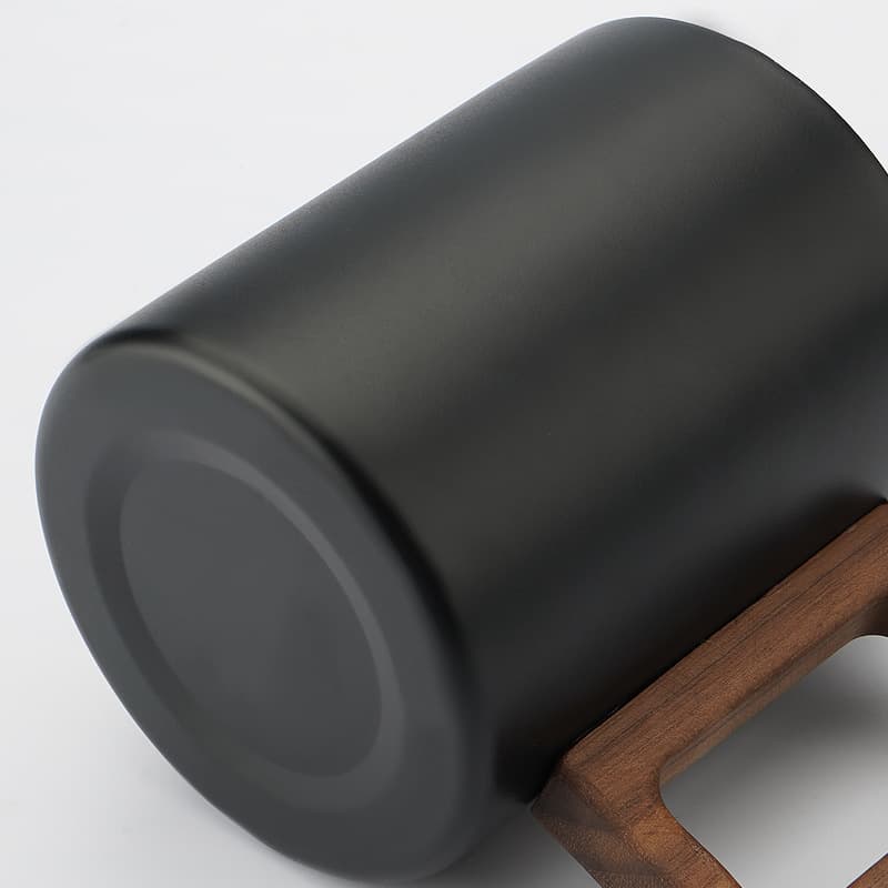 Double Wall Stainless Steel Mug With Walnut Wooden Handle thumbnail 6