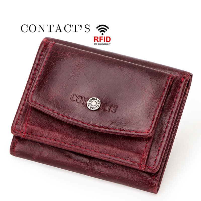 Genuine Leather RFID 3 fold Waterproof Street trend Wallet thumbnail 3