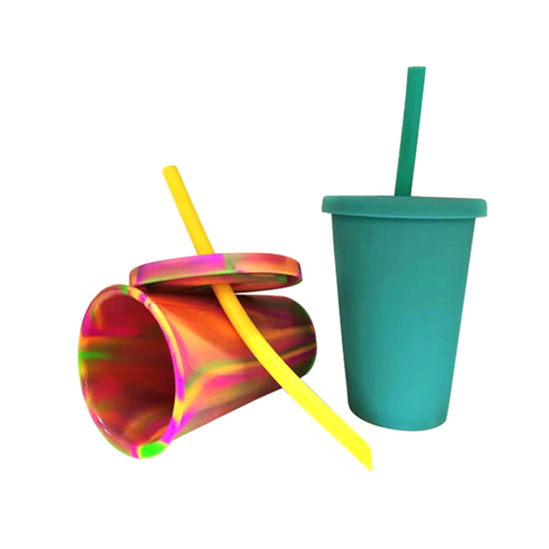 Tye Dye Pint Silicone Cup With Lid And Straw 14.2 Oz thumbnail 5