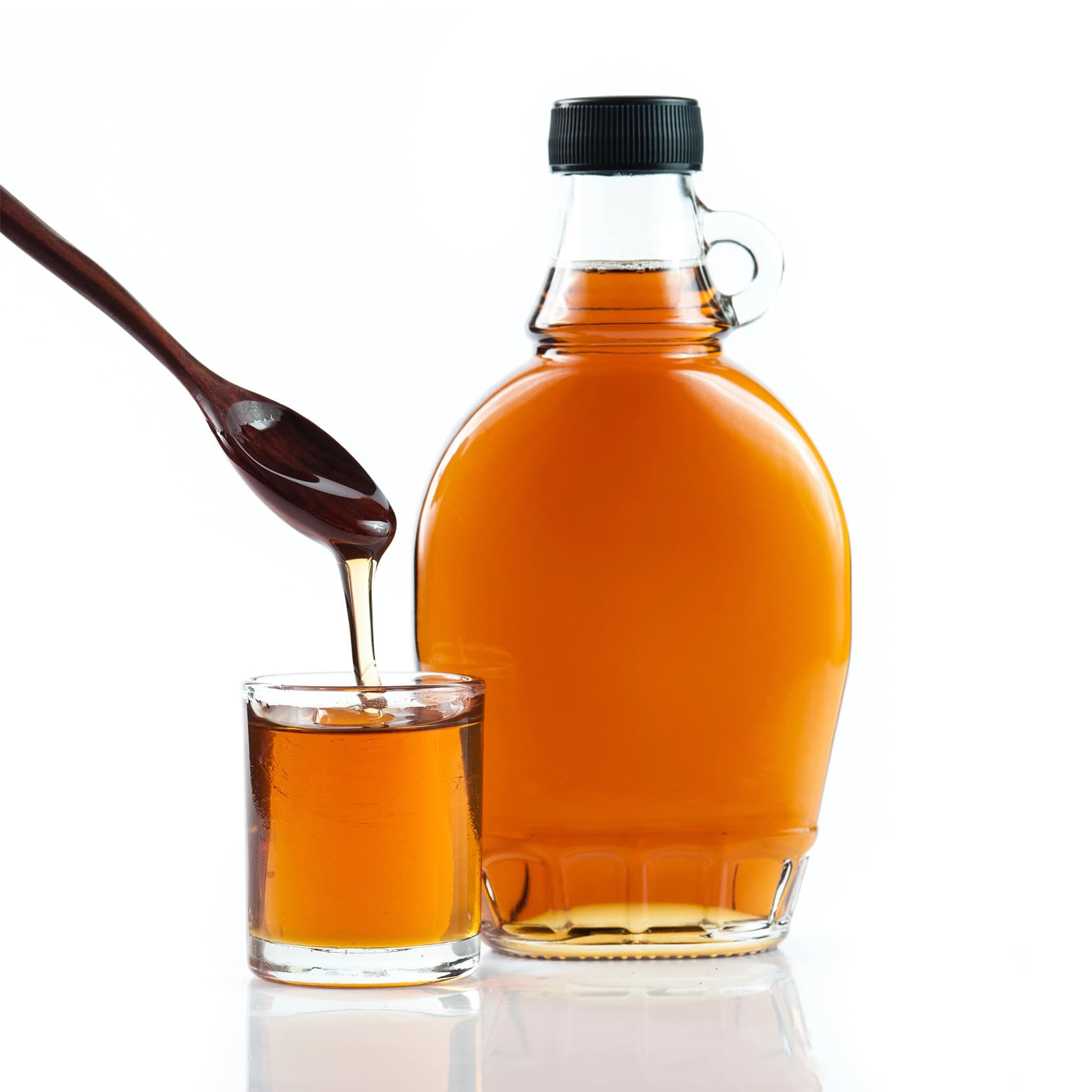 Clear Glass Syrup Bottles W/B Ribbed Lined Cap thumbnail 3