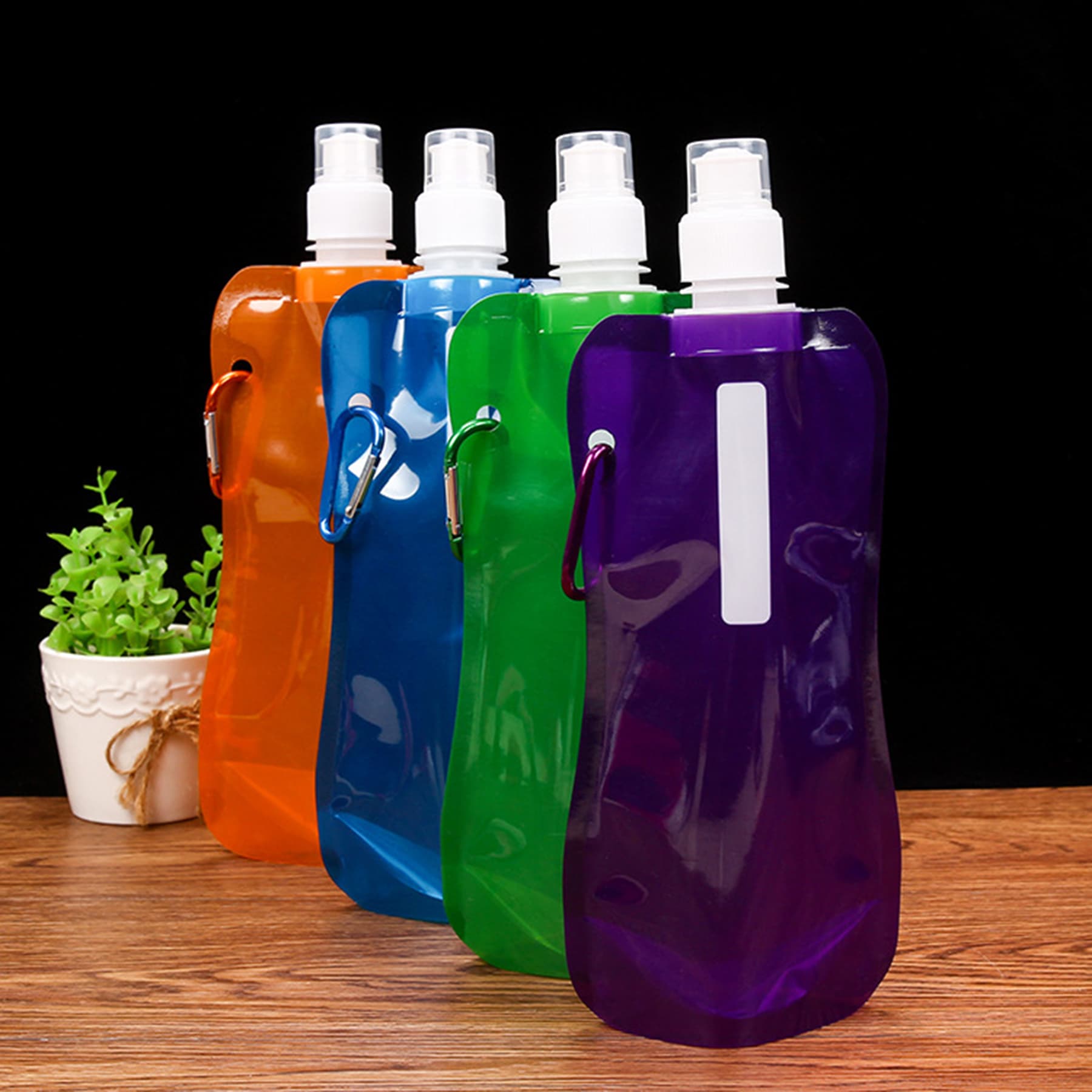 500ml PE Collapsible Water Bag Clip For Sports thumbnail 8