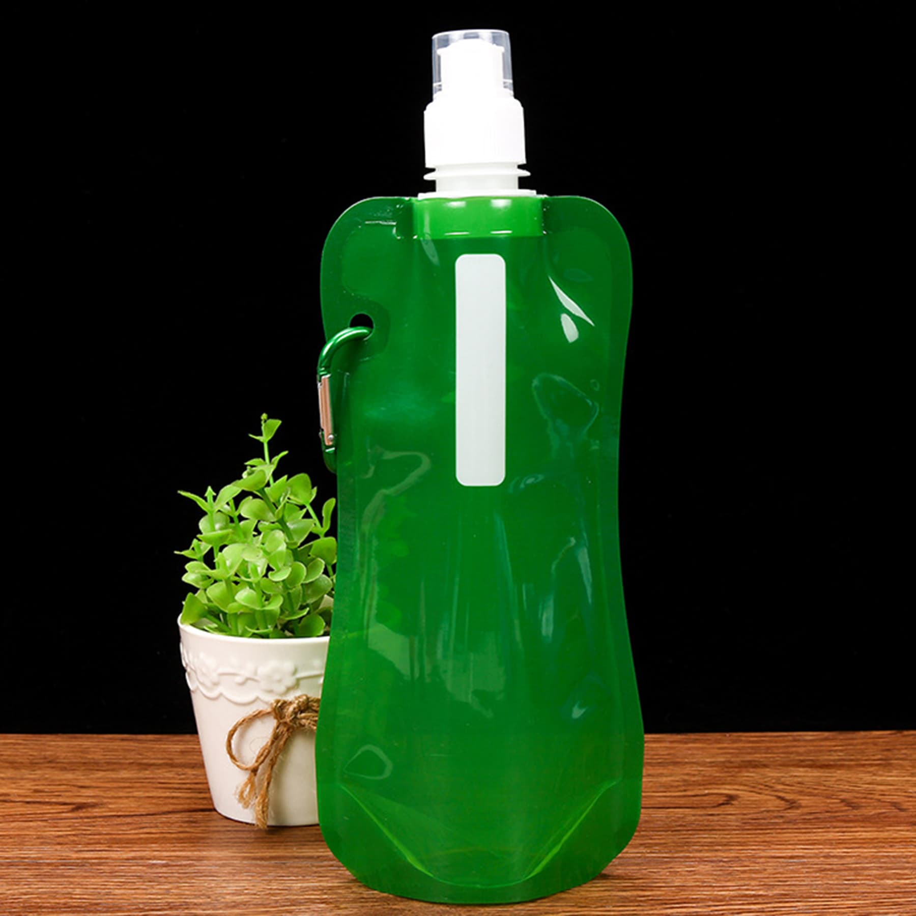 500ml PE Collapsible Water Bag Clip For Sports thumbnail 4