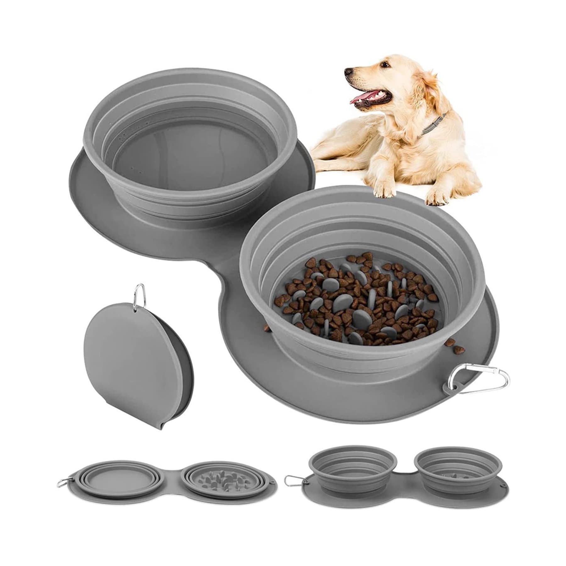 Silicone Collapsible Dog Double Bowl thumbnail 6
