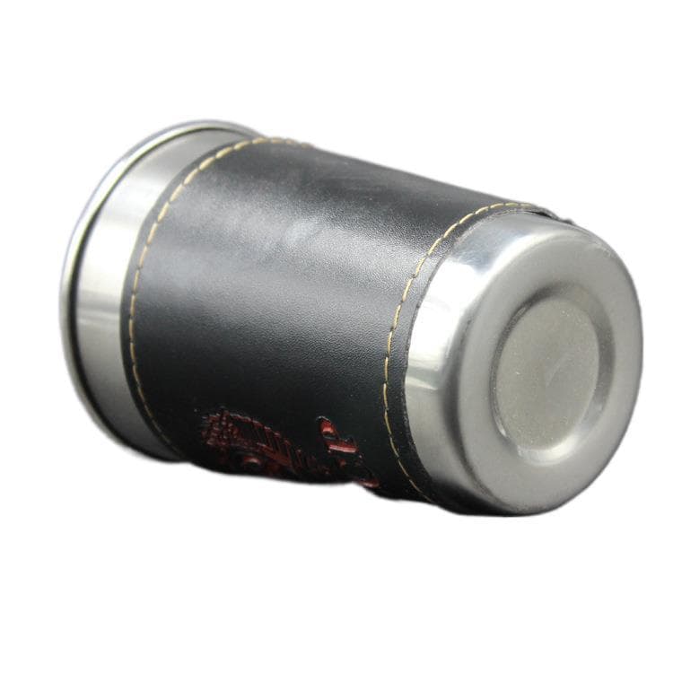5.7oz Portable Stainless Steel Cups Set With Leather Cover thumbnail 4