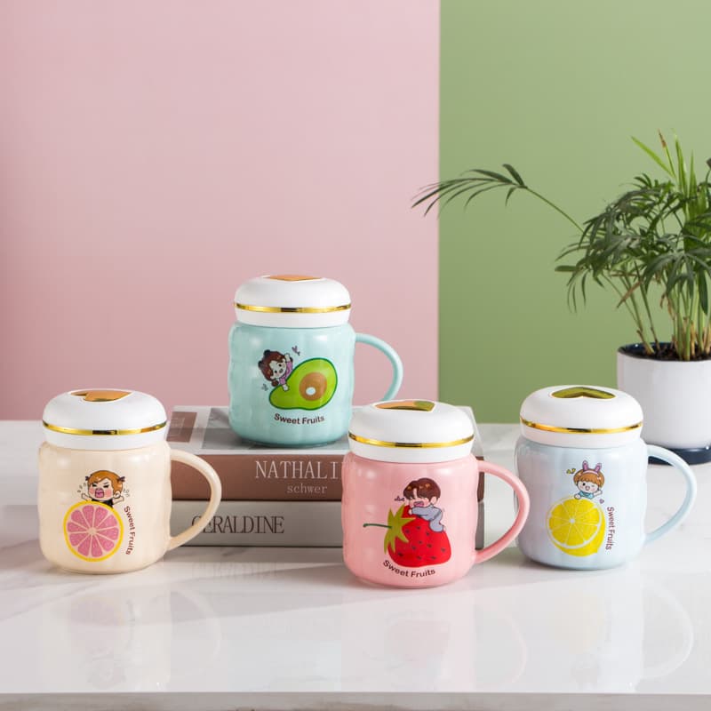 Custom 12 oz Cute Coffee Mug with lid thumbnail 3