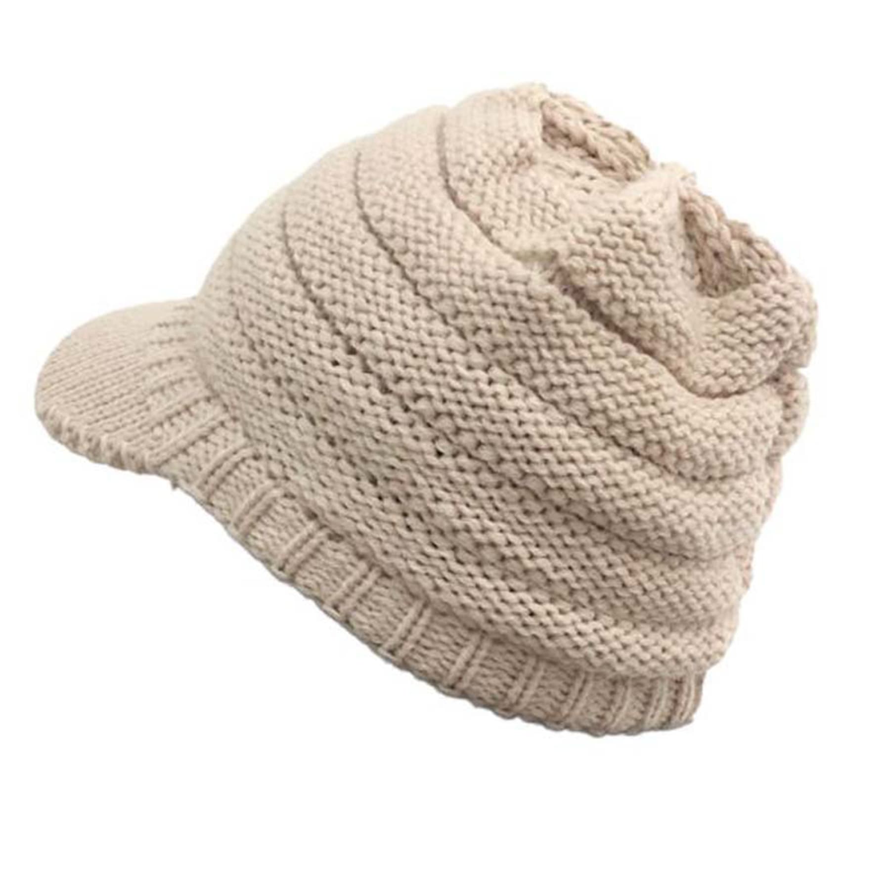 Knitted Baseball Cap With Pony Tail Hole thumbnail 5