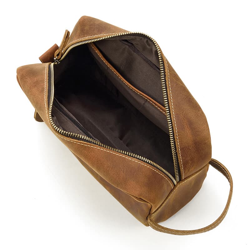 Toilet Genuine Leather Large Capacity Storage Bag thumbnail 3