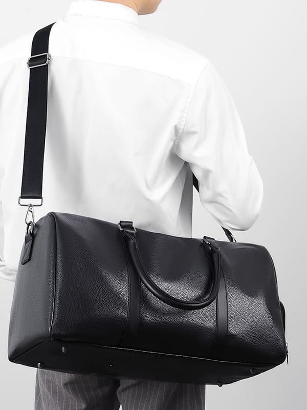 Genuine Leather Sport Gym Duffle Travel Bag thumbnail 8