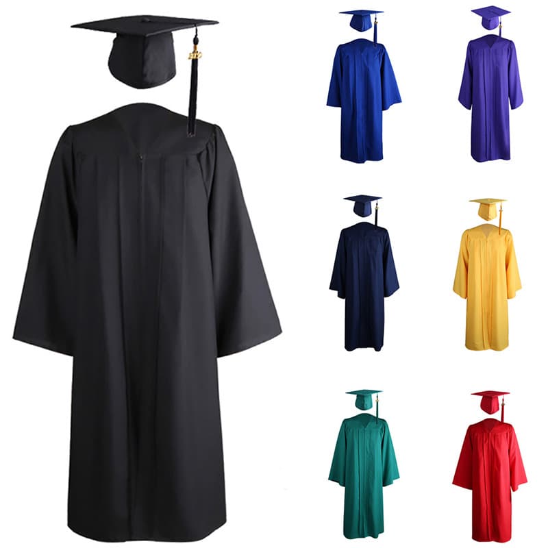 Graduation Master Cap and Gown Unisex Matte Black thumbnail 3