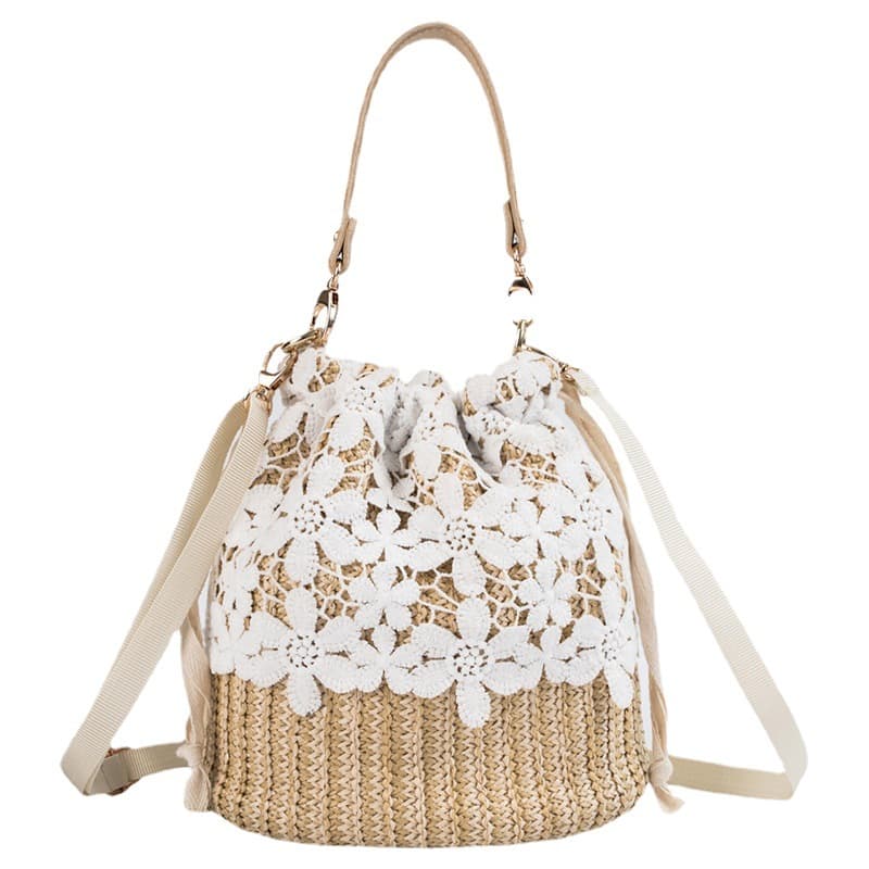 Chic Straw Women’s Summer Beach Bag with Removable Handle thumbnail 3