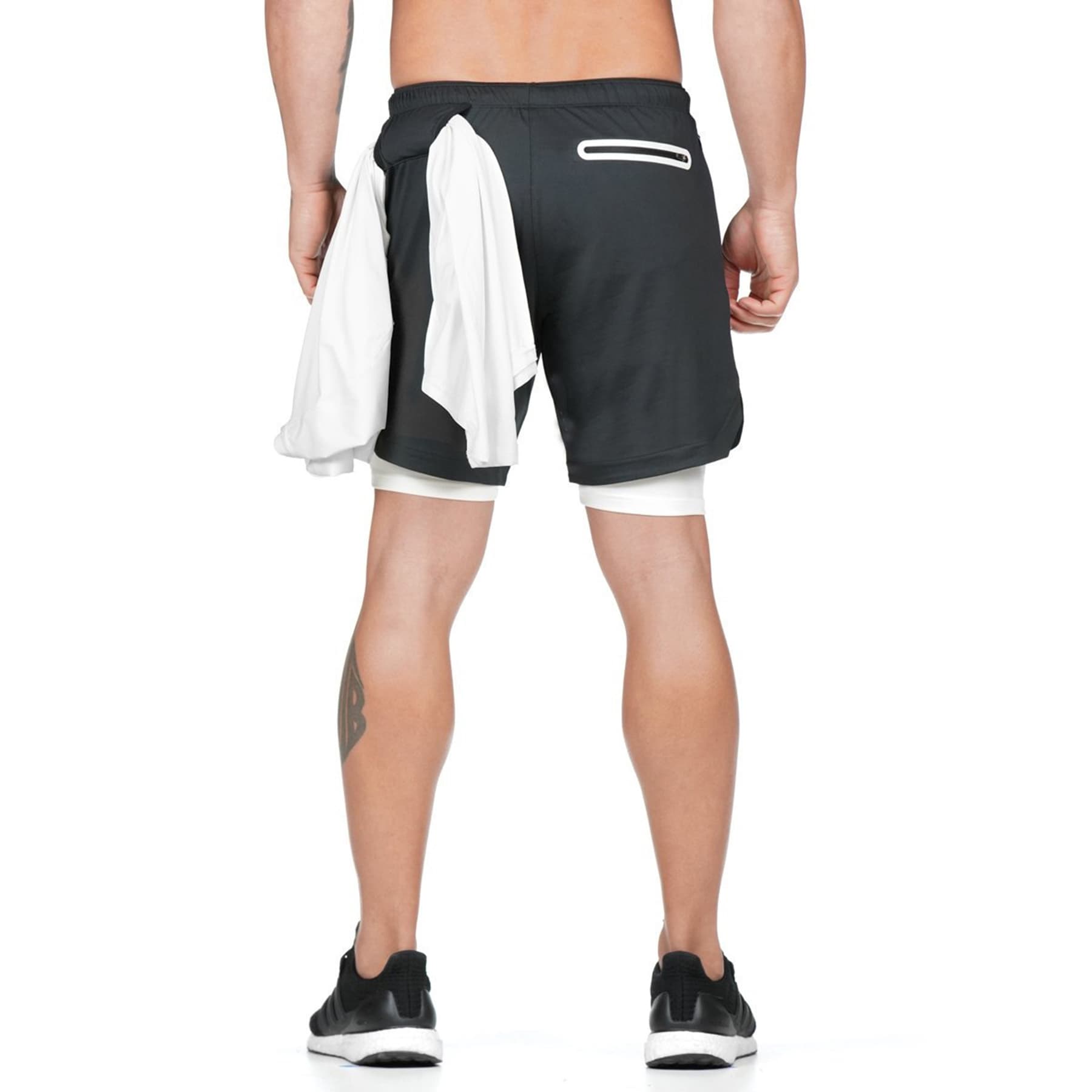 Men'S 2 In 1 Sport Quick Dry Short Pants With Phone Pocket thumbnail 4