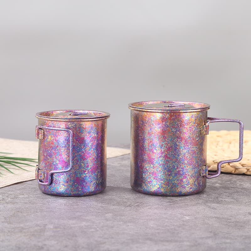 Ultralight Purple Titanium Cup with Lid thumbnail 4