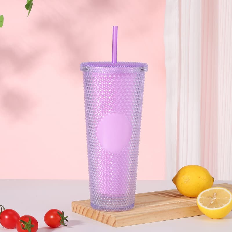 24oz Barbie Pink Plastic Durian Straw Cup thumbnail 12