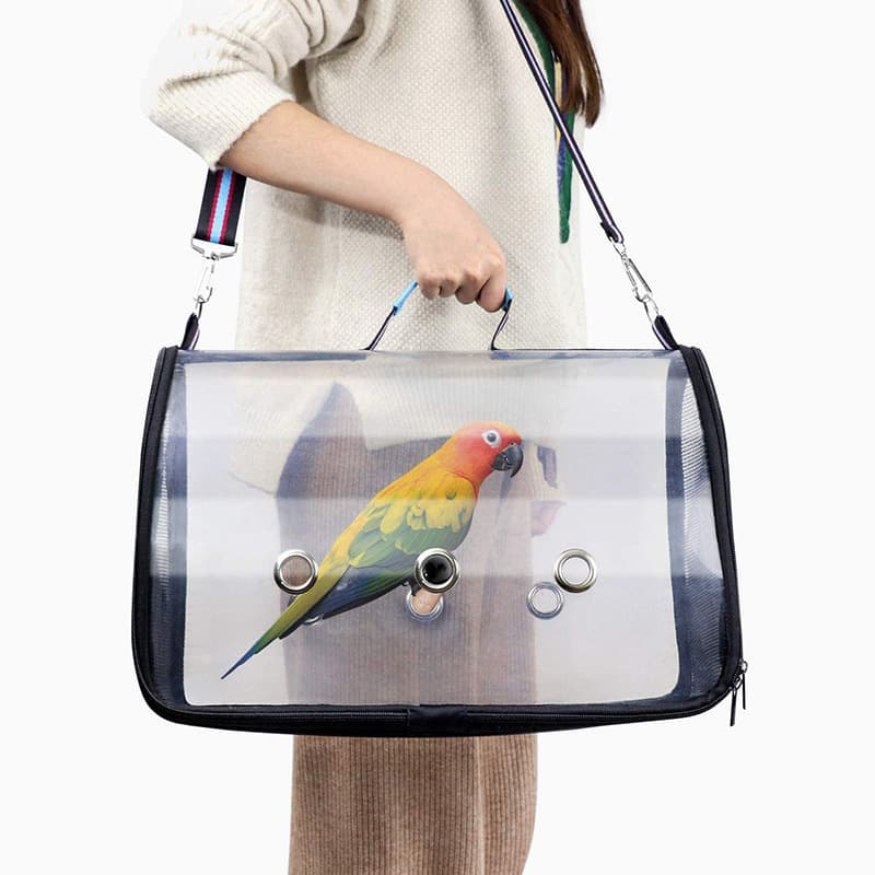 Portable Breathable Transparent Cage Bird Carrier Bag thumbnail 4