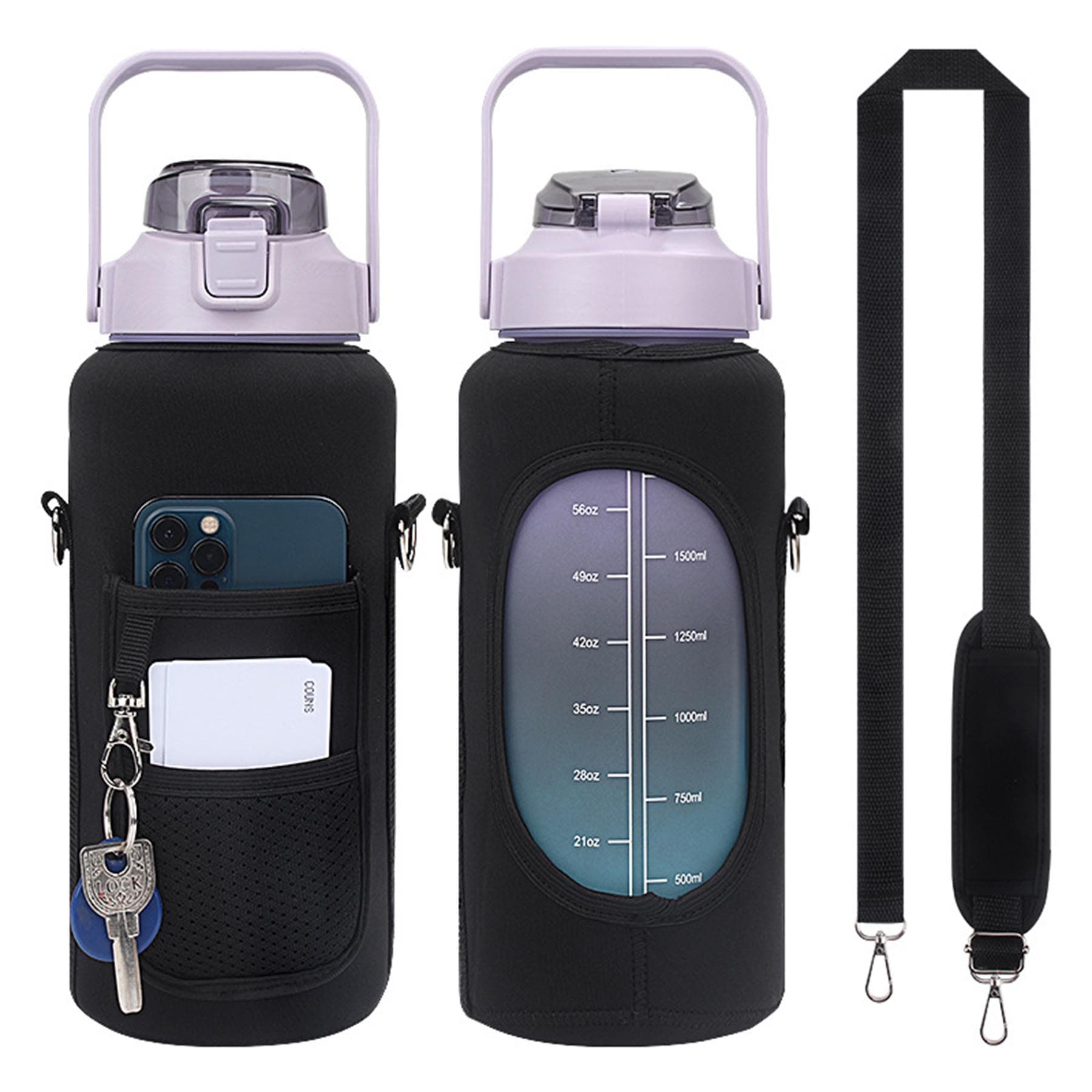 64Oz Water Bottle With Storage Sleeve thumbnail 4