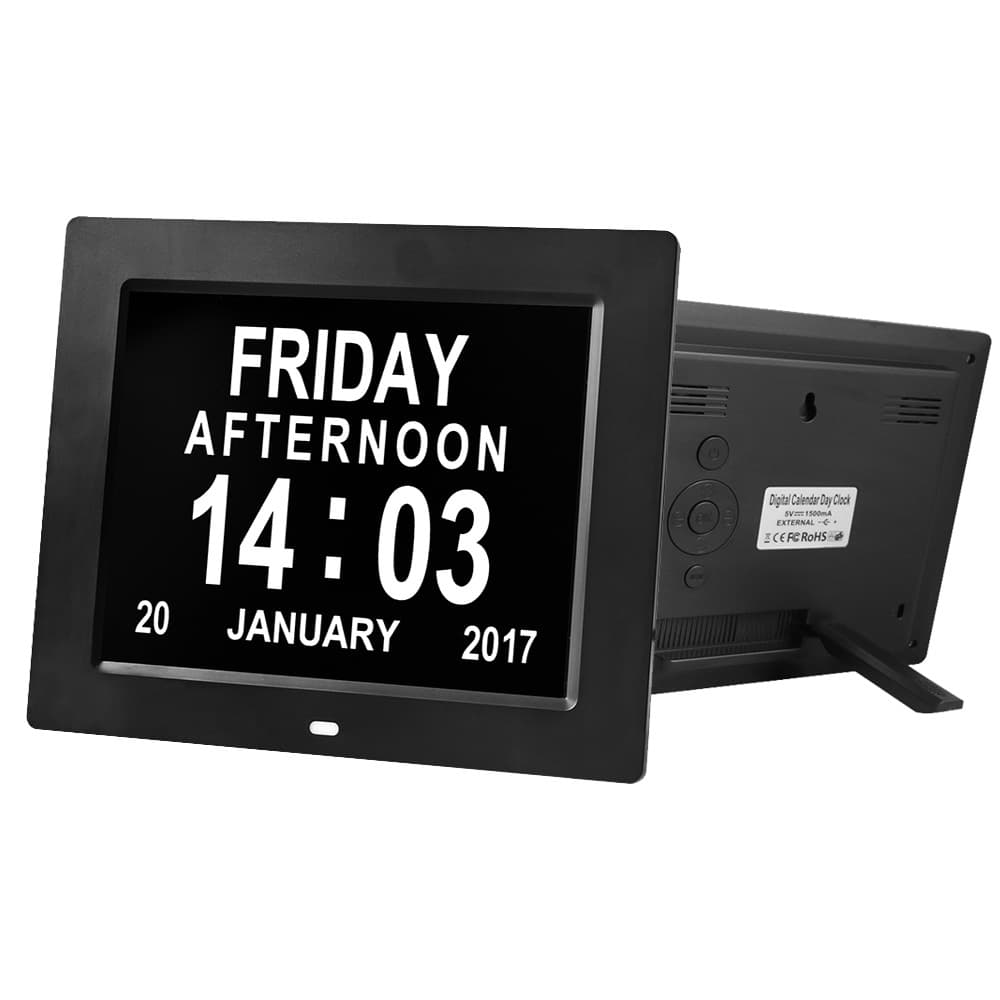 8 Inch Digital Day Calendar Clock thumbnail 7