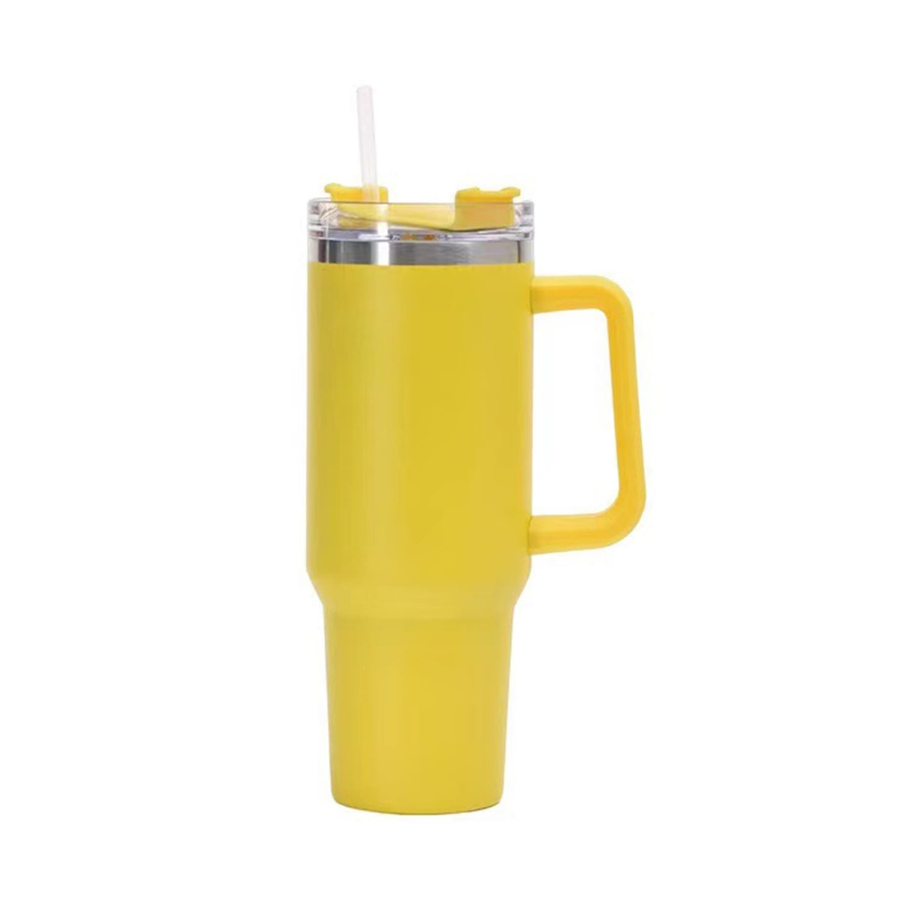 40Oz Custom Insulated Tumbler with Handle and Straw thumbnail 7