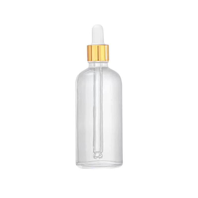 Clear Glass Boston Round Bottles With White Bulb Droppers thumbnail 2