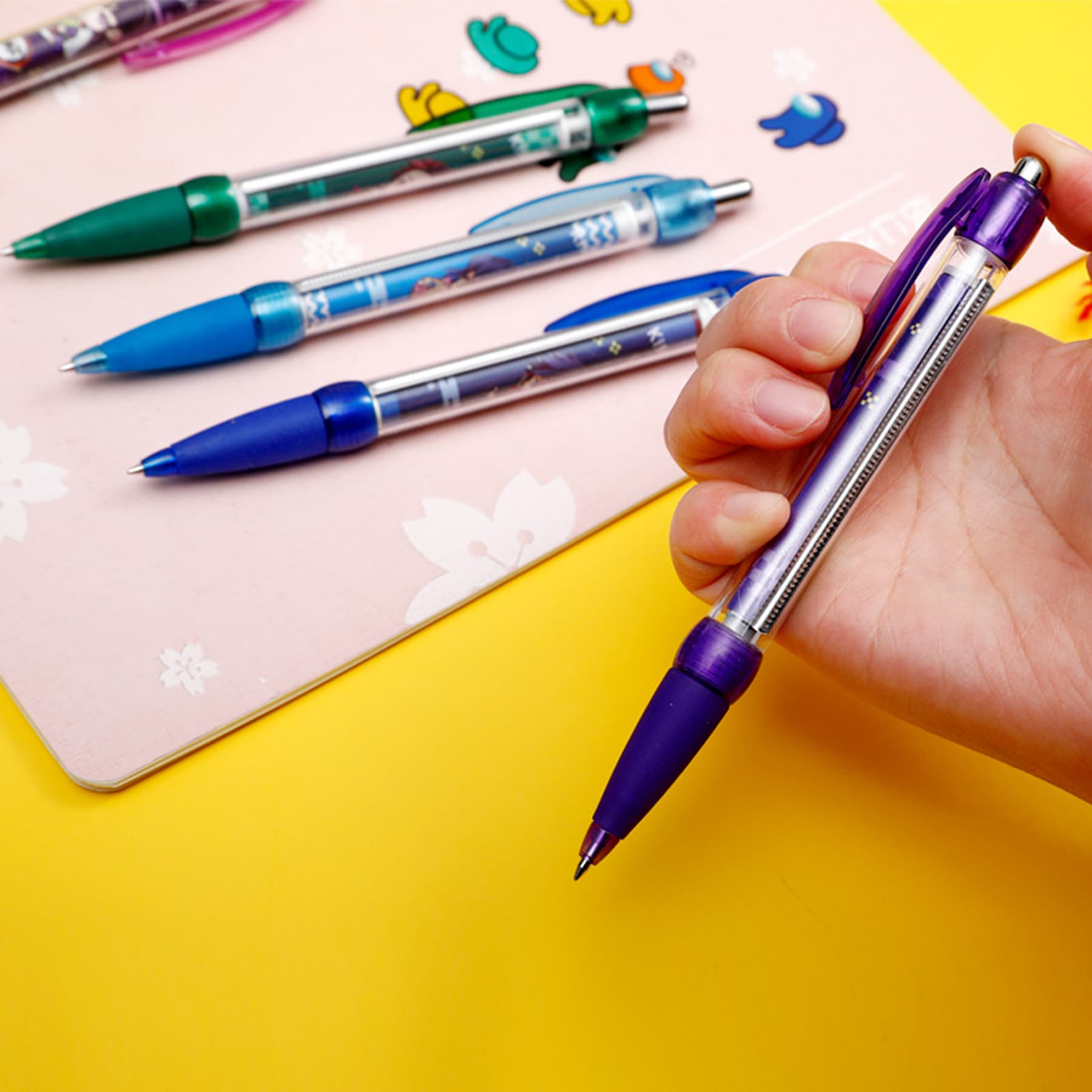 Adventising Plastic Push Ball Point Pen with Printed Paper R thumbnail 5